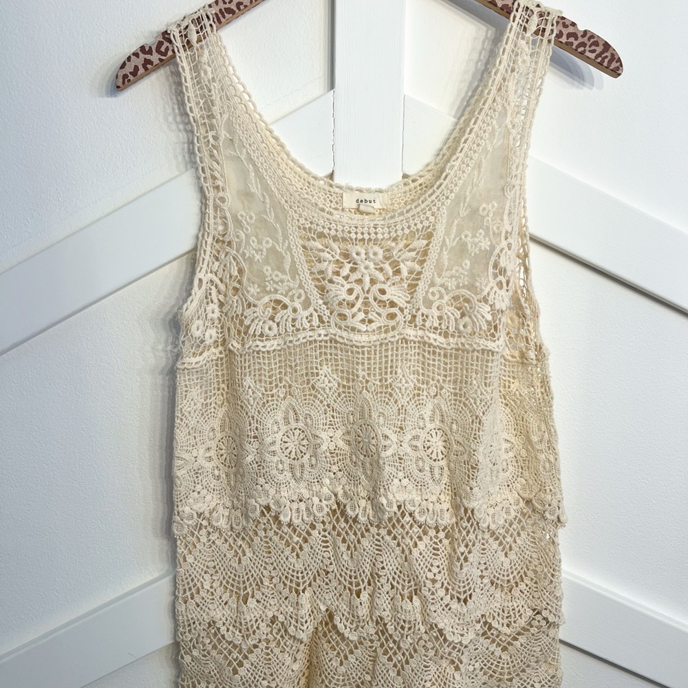 Debut Cream Lace Crochet Top